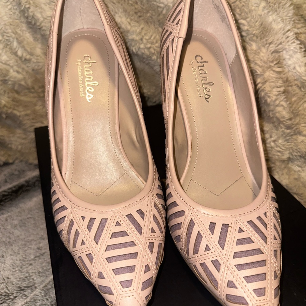 Charles by Charles David “Mystery” Laser Cut Pumps Nude Blush 8M